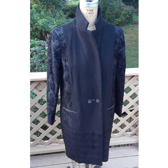NWT Walter Marilyn Coat sz M 6-8 Wool Blend Black - Picture 5 of 7